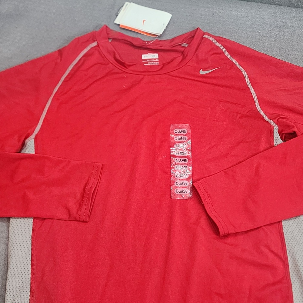 Nike Pro Compression Shirt Scarlet Red Long Sleeve Mock Tight Mens XL NWT